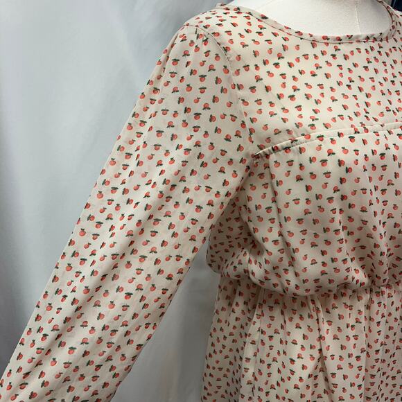 Everly Womens Small 3/4 Sleeve Dress Peach Print Cute Kidcore‎ Boutique - Picture 10 of 14